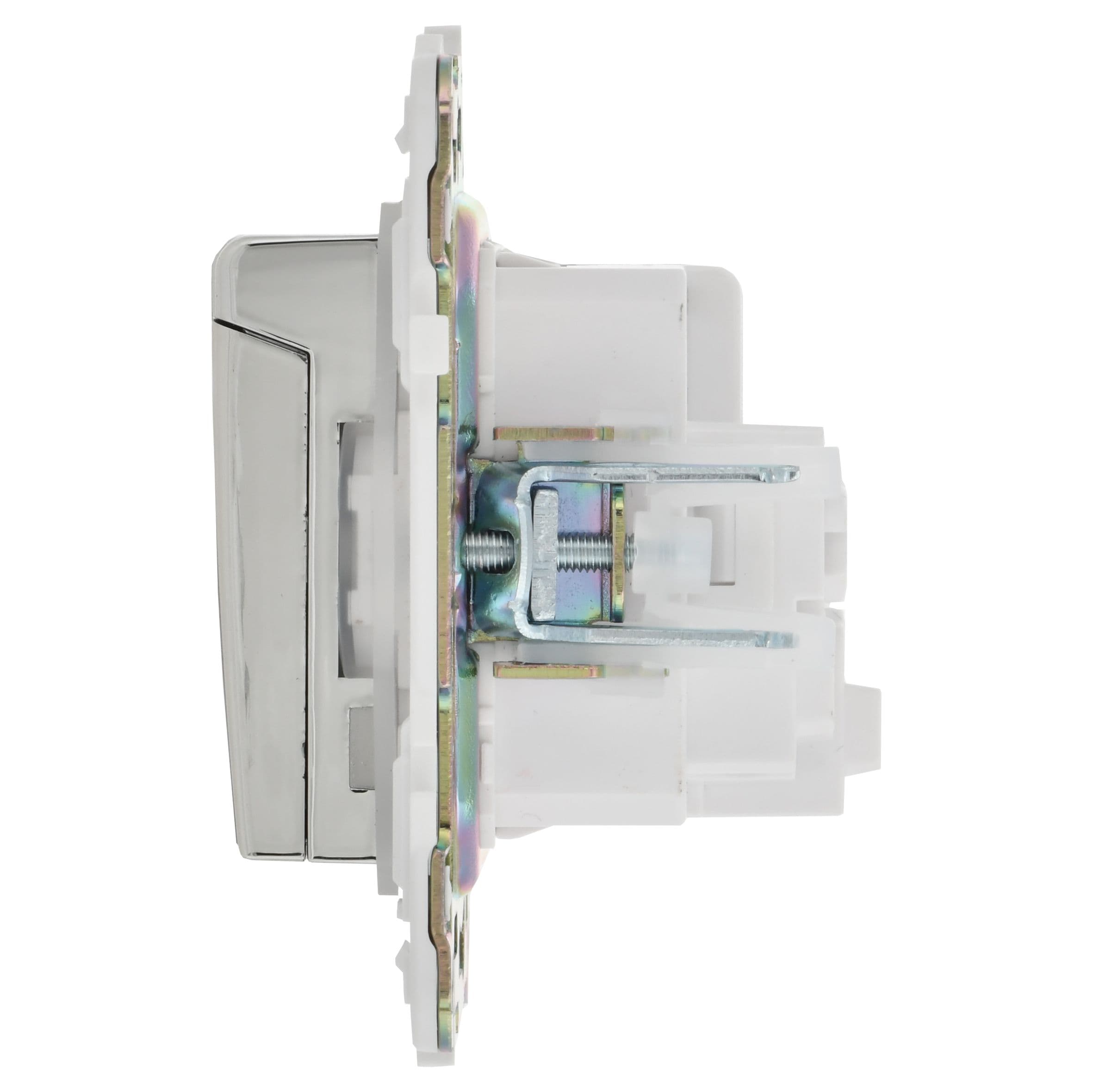 IEK SKANDY Никель Розетка с/з с защитными шторками и крышкой 16А IP44 SK-R11N — миниатюра 3