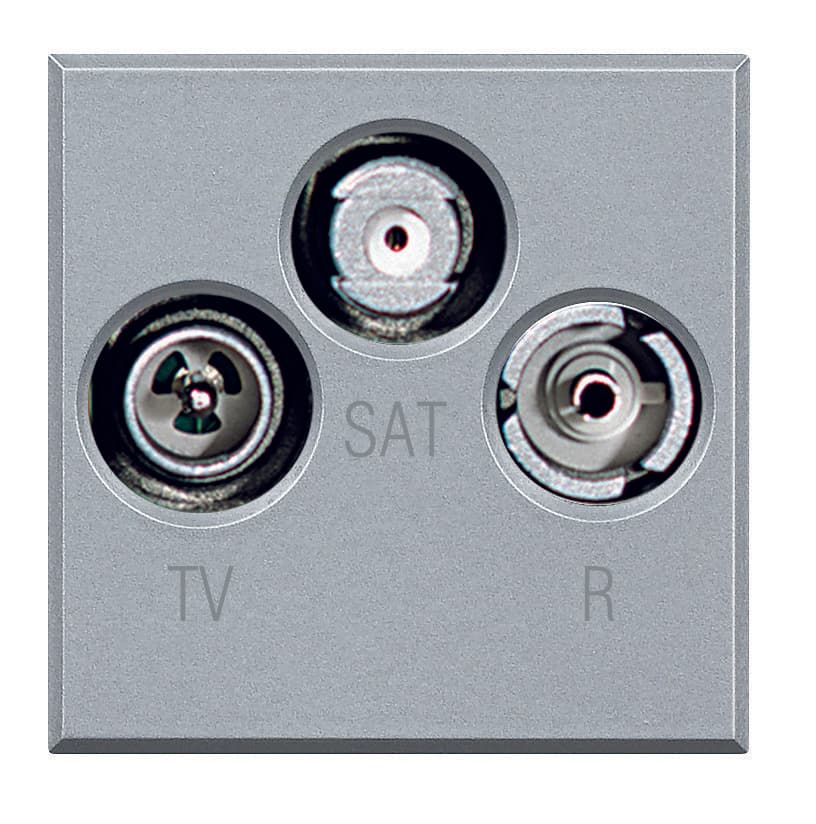 BT Axolute Алюминий Розетка ТV-FM-SAT 2 мод HC4210D — миниатюра 1