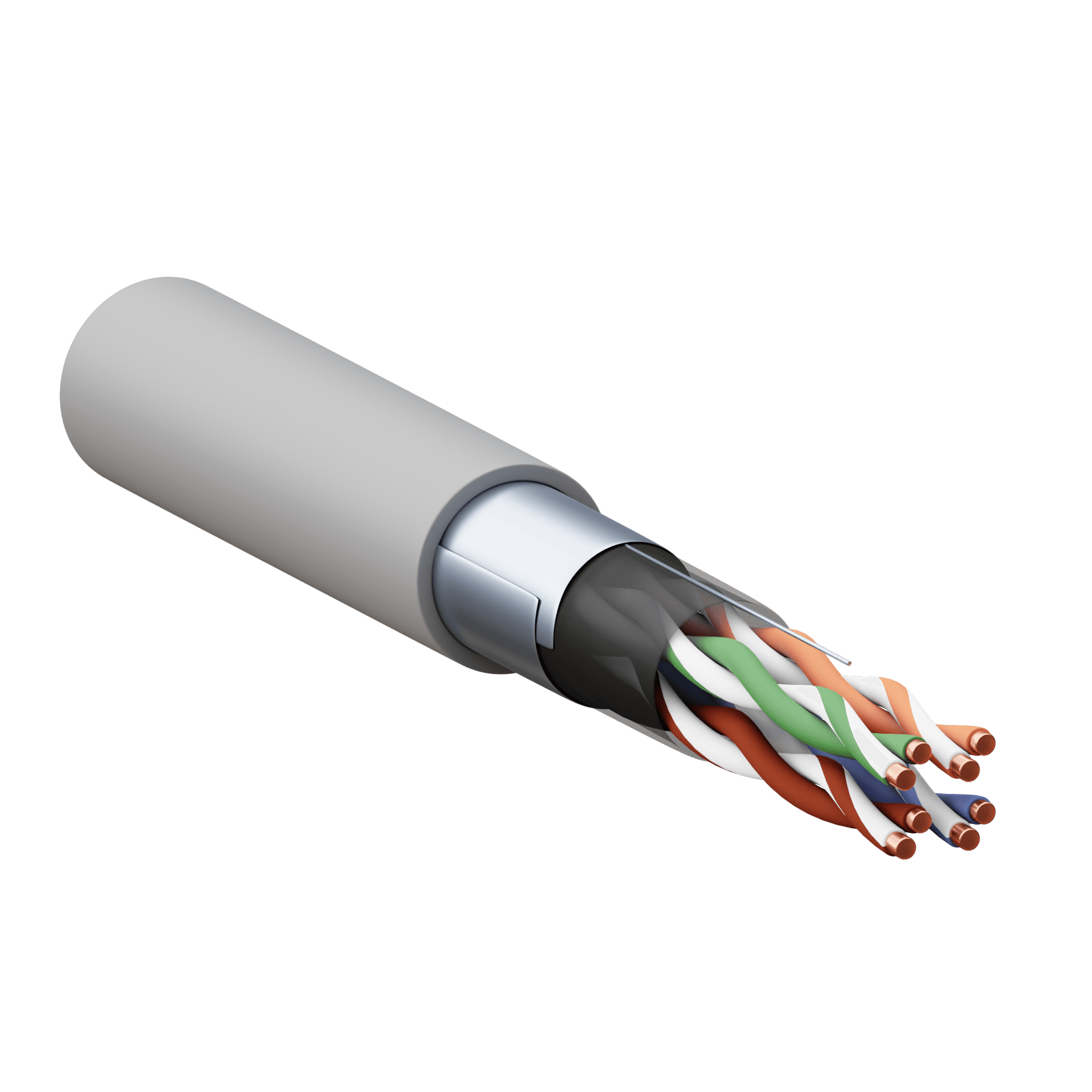 EKF TERACOM PRO Кабель витая пара Cat.5E F/UTP 4 пары solid 24AWG оболочка PVC цвет серый (упак. 305м) — миниатюра 1
