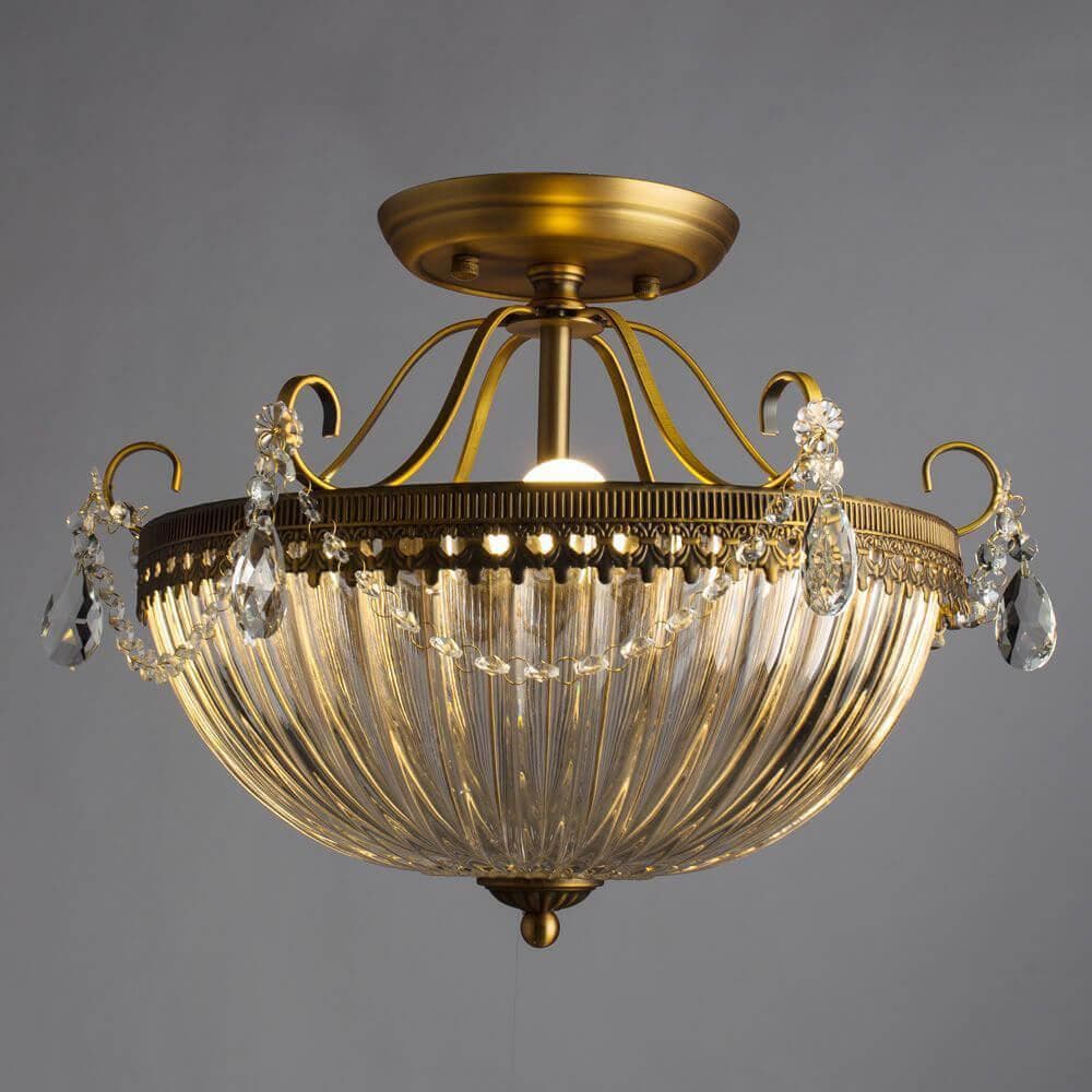 Arte Lamp Schelenberg Латунь/Прозрачный Светильник потолочный 40W E14 A4410PL-3SR — миниатюра 7