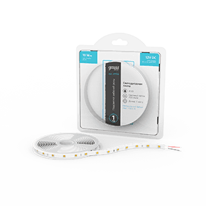 Gauss Лента Basic 12V 10W/m 700lm/m 4000K IP20 LED 1m 1/100 BT034 — миниатюра 1