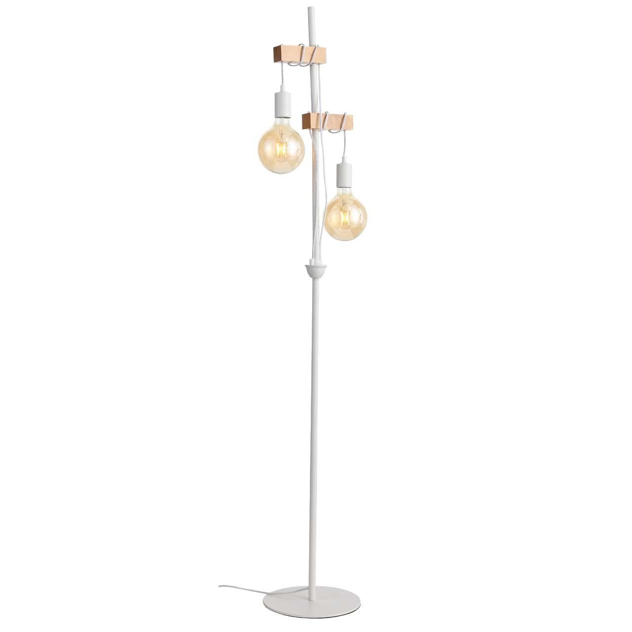 Evoluce SL1142.505.01 Торшер Белый, Светлое дерево E27 2*60W — миниатюра 3