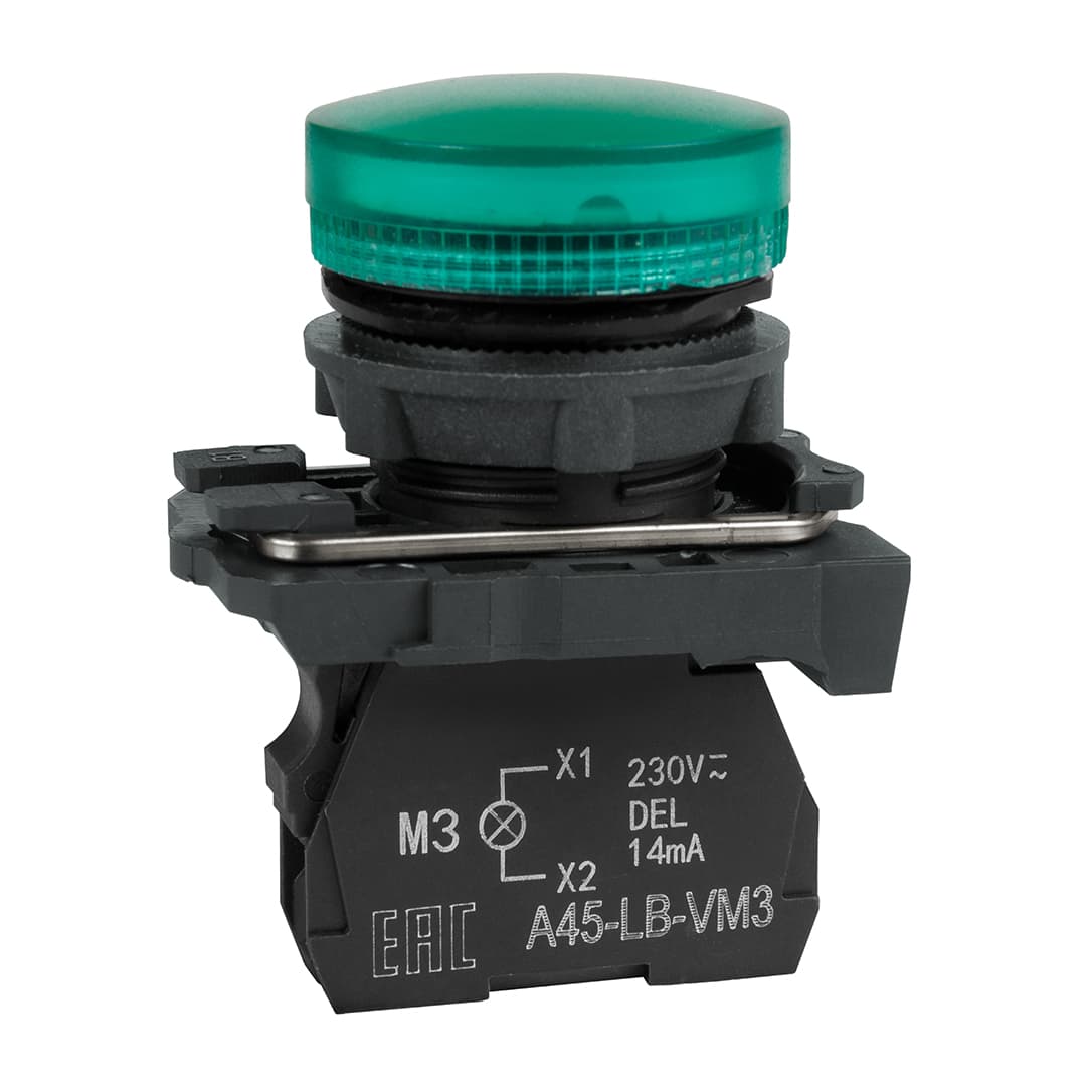 КЭАЗ Сигнальная лампа OptiSignal D22 C5-L-M3 зеленая пластик 230-240VAC XB5AVM3