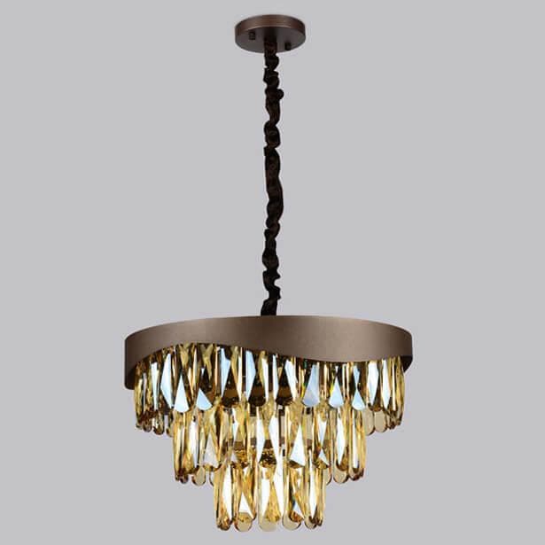 Ambrella Подвесная люстра с хрусталем TR5081 CF/TI кофе/янтарь E14/6 max 40W D400*1070 — миниатюра 2