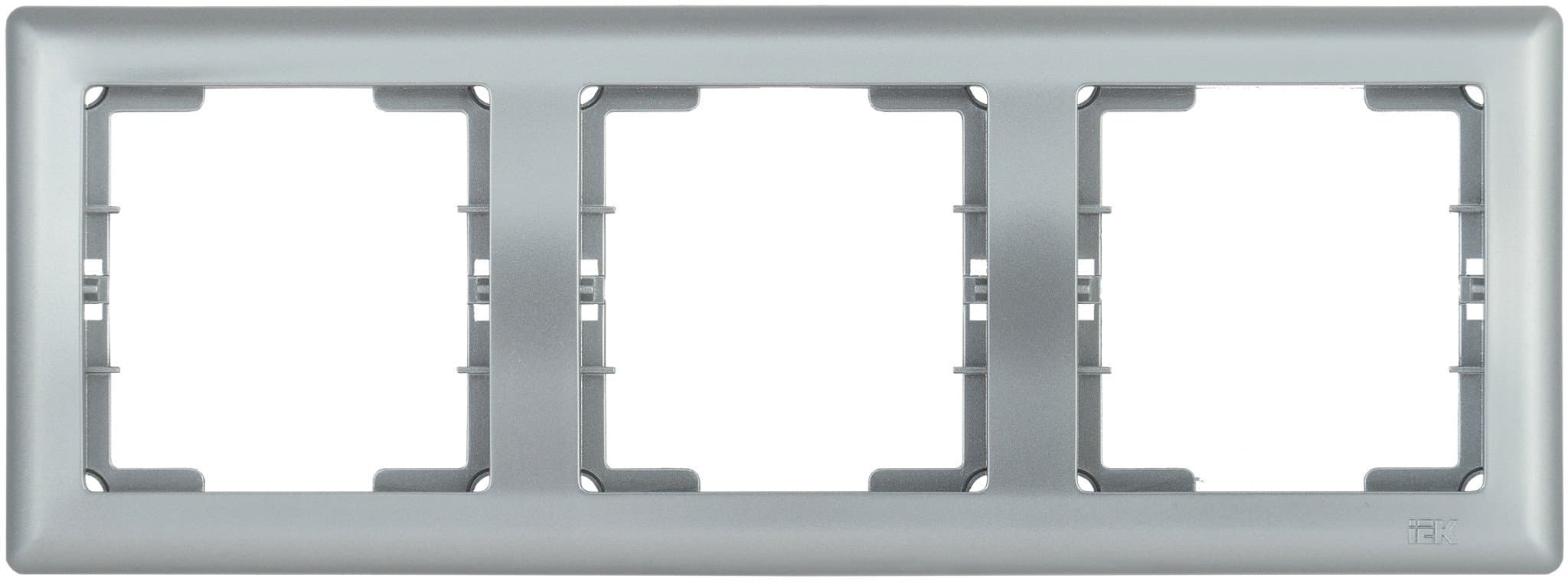 IEK РГ-3-БС Рамка 3 мест. гориз. BOLERO серебряный EMB30-K23