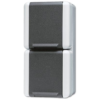 JUNG Двойная вертикальная SCHUKO-розетка 16A 250V~ для накладного монтажа IP44 822W