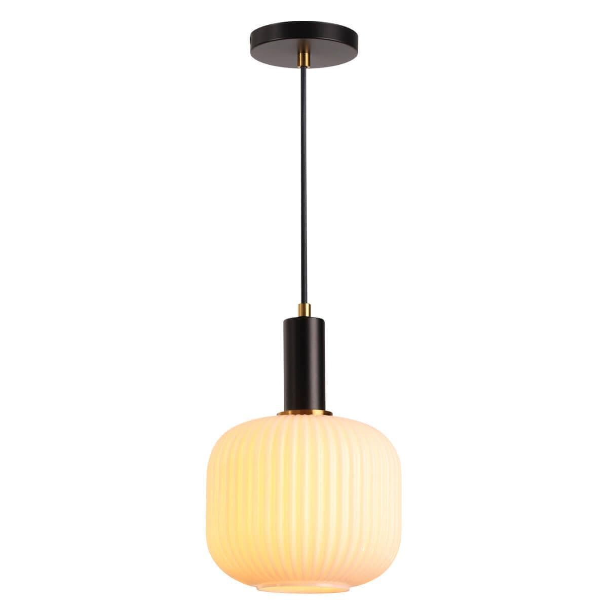 Lumion 4452/1 LN20 254 черный,белый, стекло Подвес E27 1*60W 220V MERLIN — миниатюра 1
