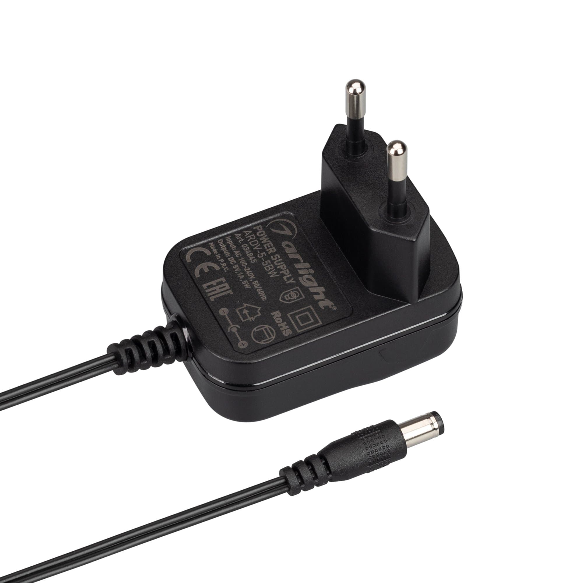 Arlight Блок питания ARDV-5-5BW (5V, 1A, 5W) (Адаптер, 3 года) 034845