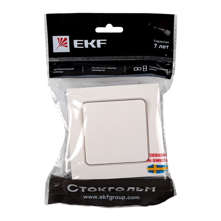 EKF PROxima Стокгольм Белый Выключатель 1-кл, 10А — миниатюра 7