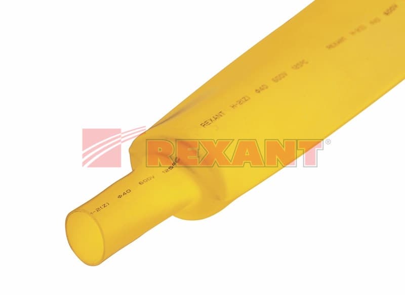 35.0 / 17.5 мм 1м термоусадка желтая Rexant 23-5002 — миниатюра 2