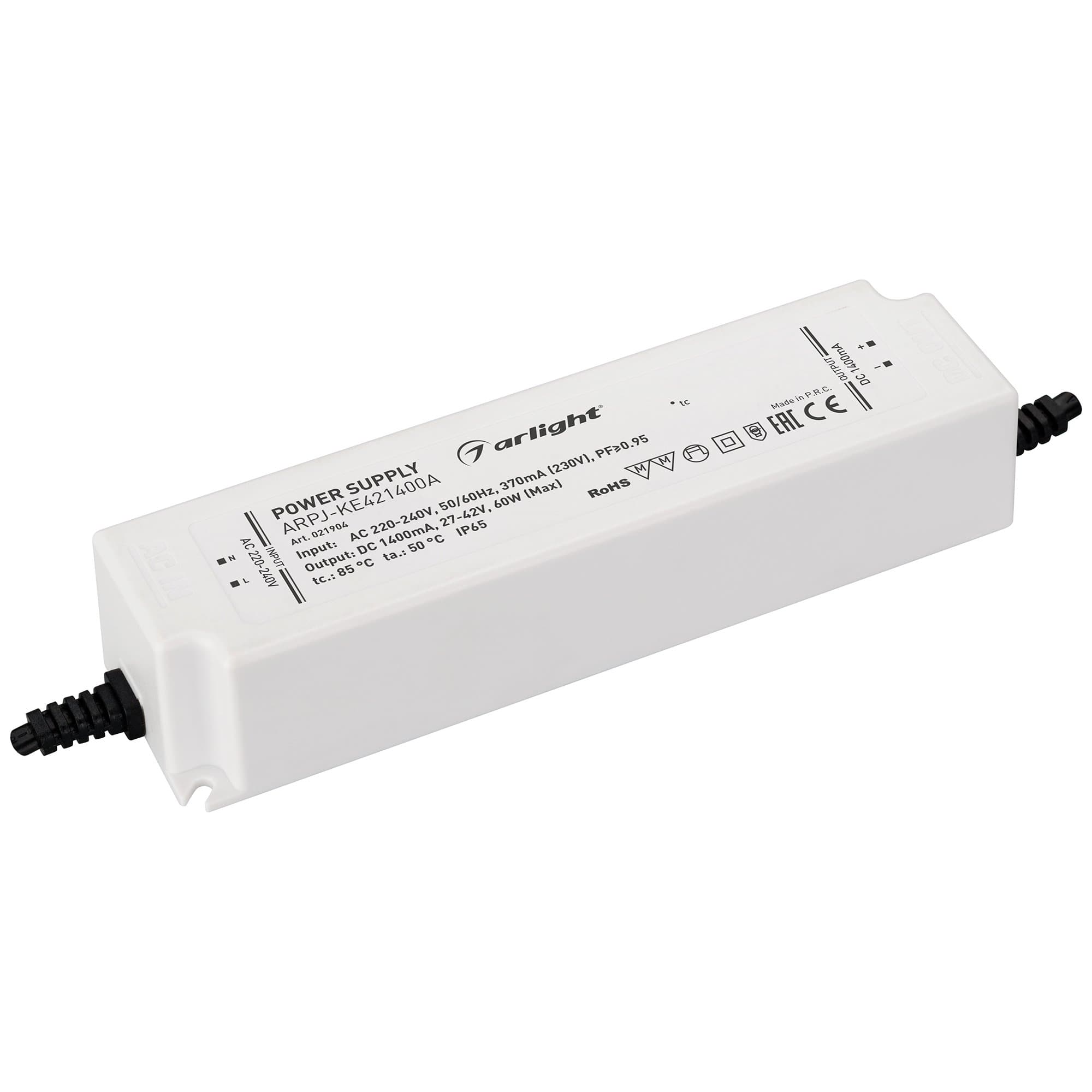 Arlight Блок питания ARPJ-KE421400A (60W, 1400mA, PFC) (IP65 Пластик, 5 лет) 021904 — миниатюра 1