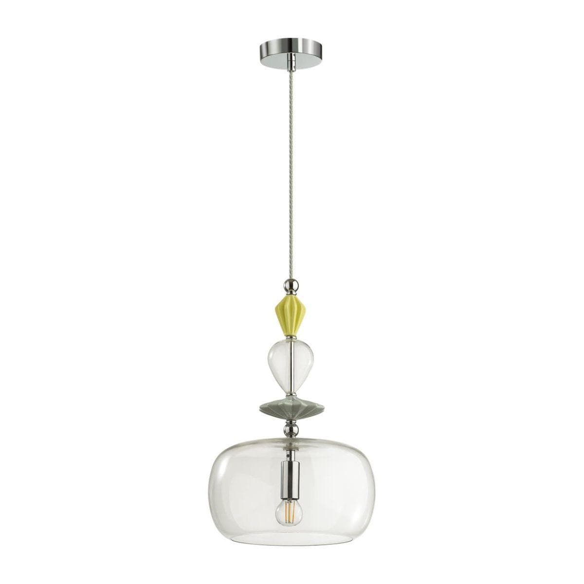 Odeon Light 4893/1A CLASSIC ODL_EX22 35 хром/раноцветн./керамика/стекло Подвес E14 1*40W 4893/1A BIZET — миниатюра 1