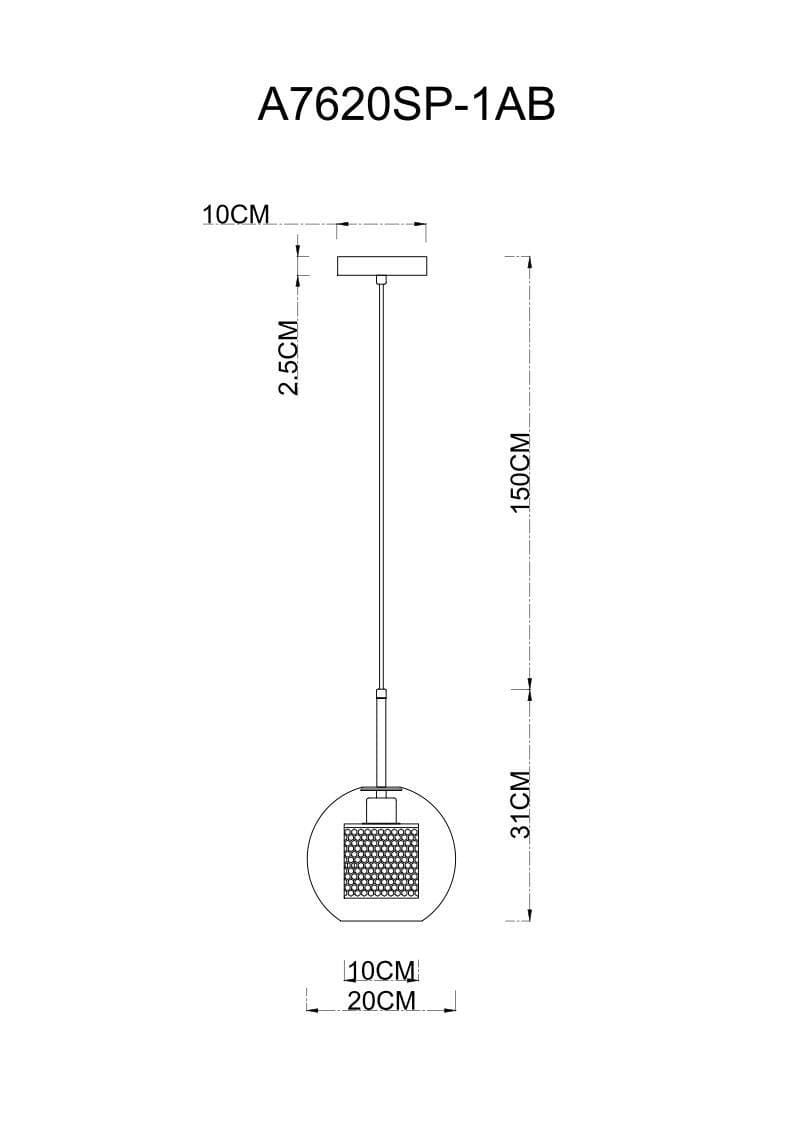 Arte Lamp A7620SP-1AB Подвесы — миниатюра 3