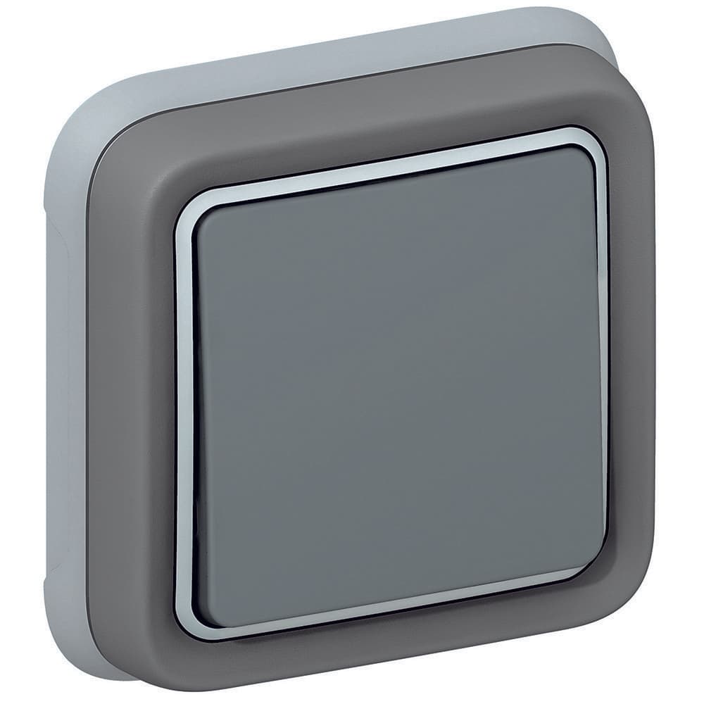Legrand Plexo Серый Переключатель 1-клавишный встраиваемый,в сборе IP55 069811