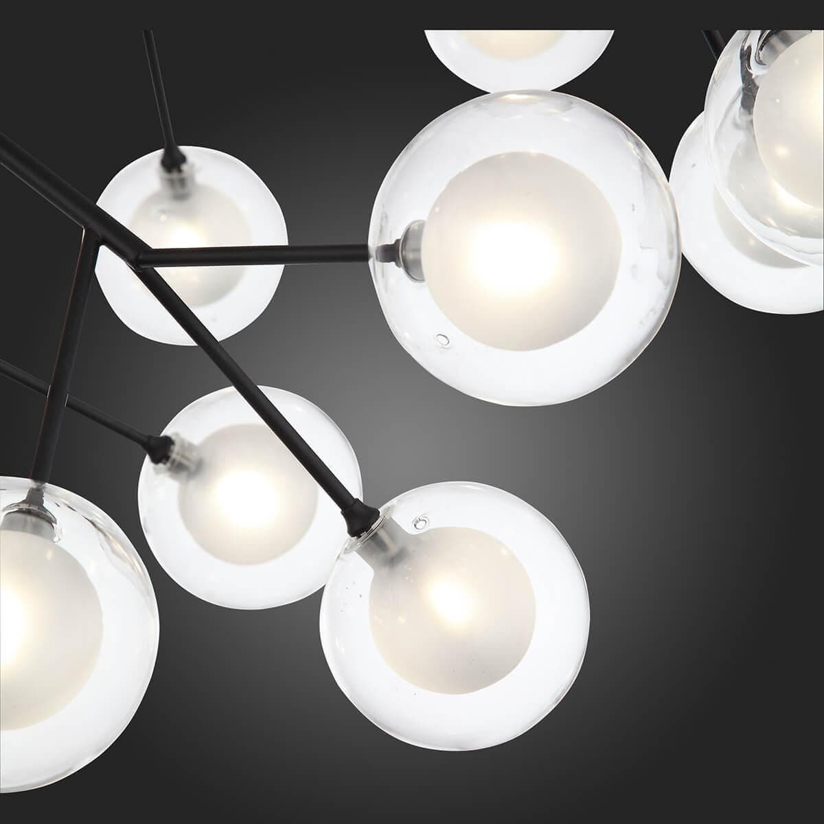 ST Luce SL376.403.36 Светильник подвесной Черный/Прозрачный, Белый G4 LED 36*2W — миниатюра 3