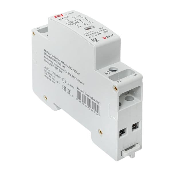EKF Контактор модульный КМ 20А 2NC 230В АС (1 мод.) AVERES — миниатюра 9