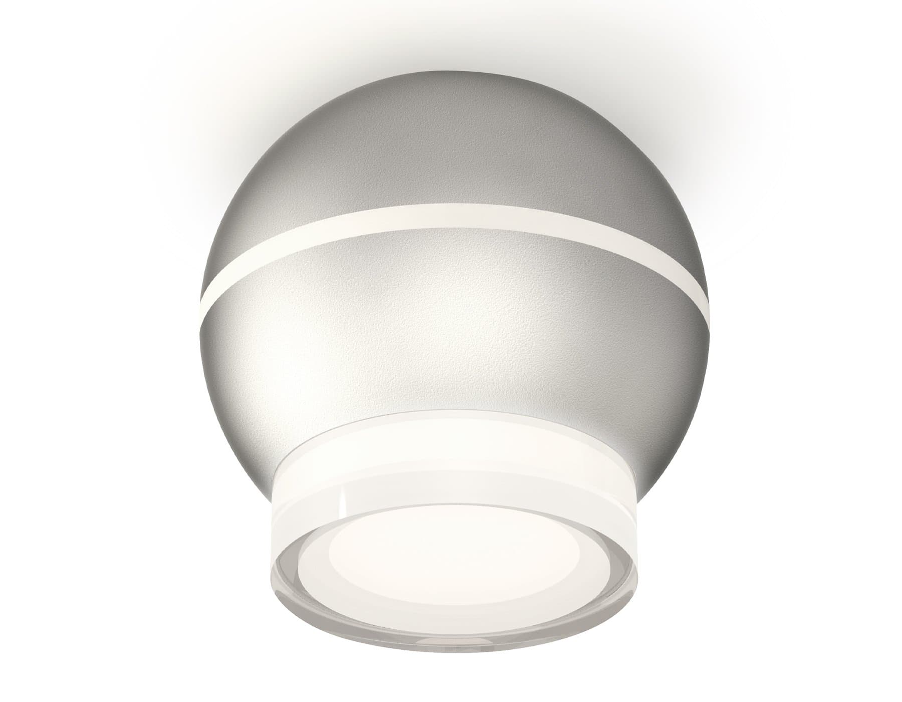 Ambrella Комплект накладного светильника XS1103031 SSL/FR/CL серебро песок/белый матовый/прозрачный MR16 GU5.3 LED 3W 4200K (C1103, N7160) — миниатюра 1
