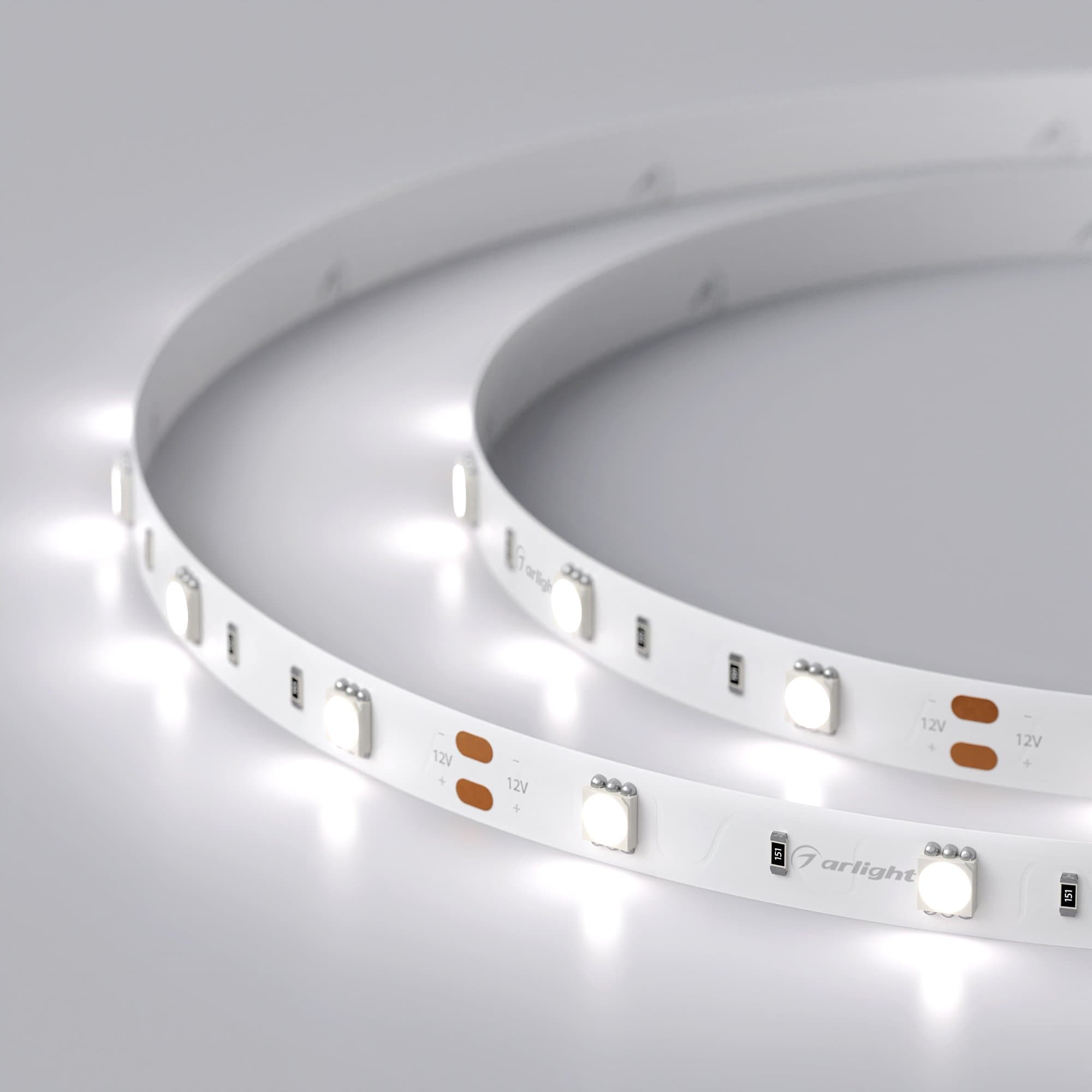 Arlight Светодиодная лента RT 2-5000 12V White6000 (5060, 150 LED, LUX) (7.2 Вт/м, IP20) 010595(B) — миниатюра 3