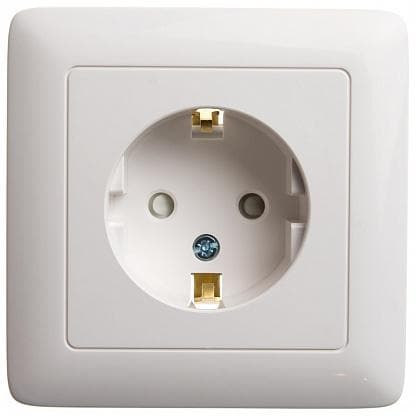 Systeme Electric Wessen ХИТ внутр Бел Розетка с/з со шторками, 16А, 250В