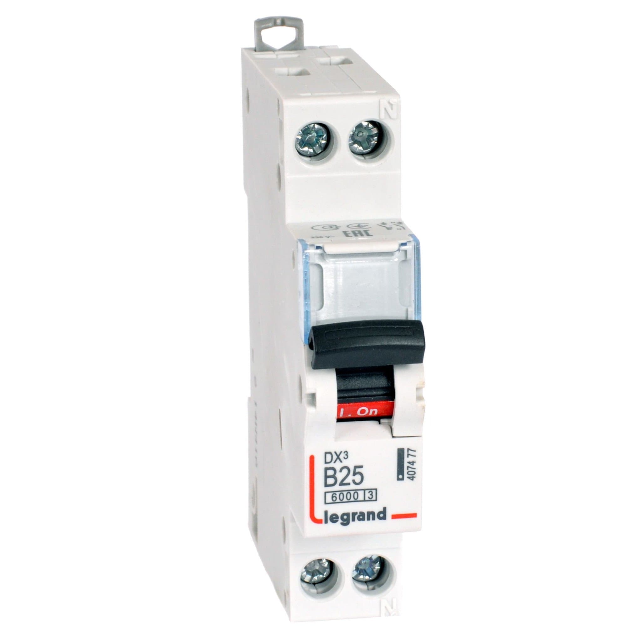 Legrand DX3 Автоматический выключатель 1P+N 25А (B) 6kA/10кА 407477 — миниатюра 1