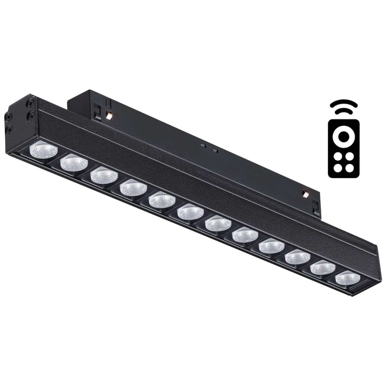 Novotech 358622 SHINO NT21 000 черный Трековый низковольтный св-к диммируемый с ДУ, со сменой цв.температуры IP20 LED 3000~6500К 12W 48V FLUM