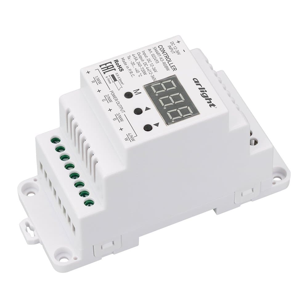 Arlight Контроллер SMART-K3-RGBW (12-36V, 4x5A, DIN, 2.4G) (IP20 Пластик, 5 лет) 022493 — миниатюра 1