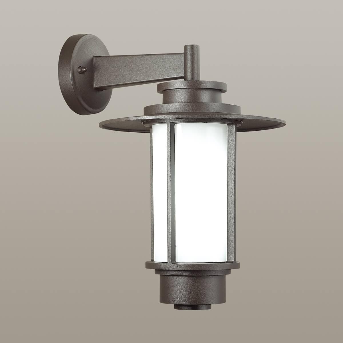 Odeon Light 4047/1W ODL18 703 опал/темно-серый Уличный настенный светильник IP54 E27 18W 220V MITO — миниатюра 2