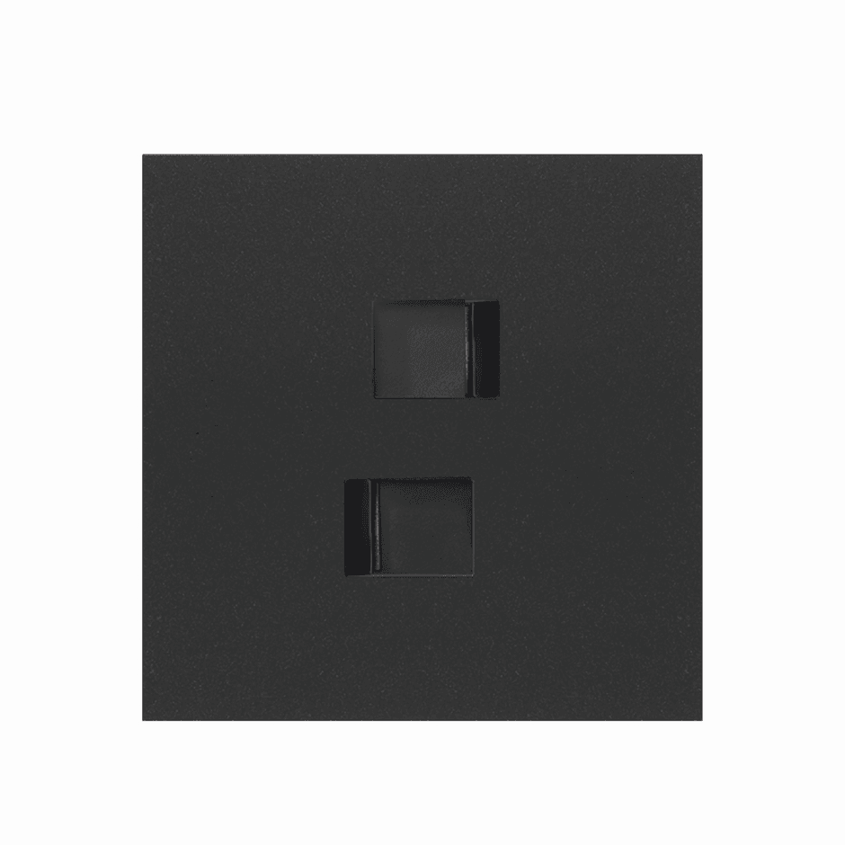 Simon 100 Черный матовый Кит 1 пост, фронт. Накладка на 2 розетки RJ45 10020111-238