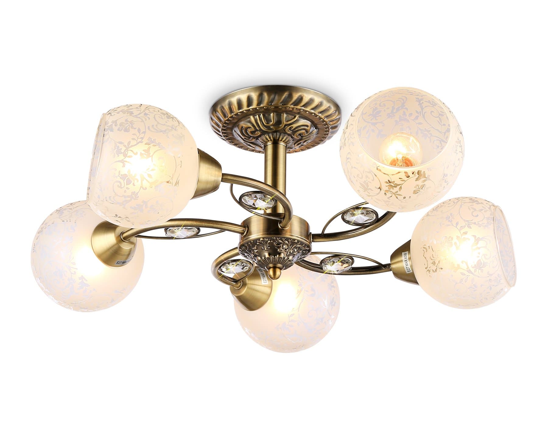 Ambrella Потолочная люстра TR3064/5 SB/FR бронза/белый матовый E27/5 max 40W D615*245