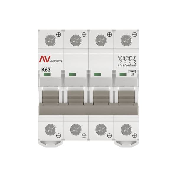 EKF Выключатель автоматический AV-10 DC 4P 63A (K) 10kA AVERES — миниатюра 3