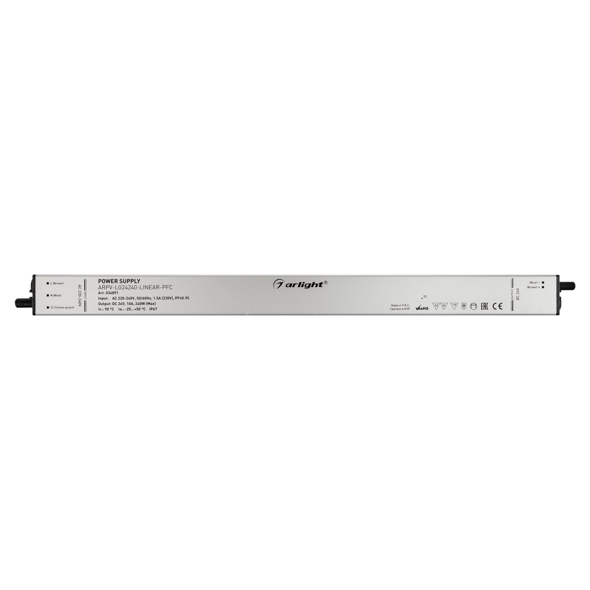 Arlight Блок питания ARPV-LG24240-LINEAR-PFC (24V, 10A, 240W) (IP67 Металл, 5 лет) 034891 — миниатюра 2