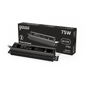Gauss Блок питания 75W 24V IP66 1/50 202022075