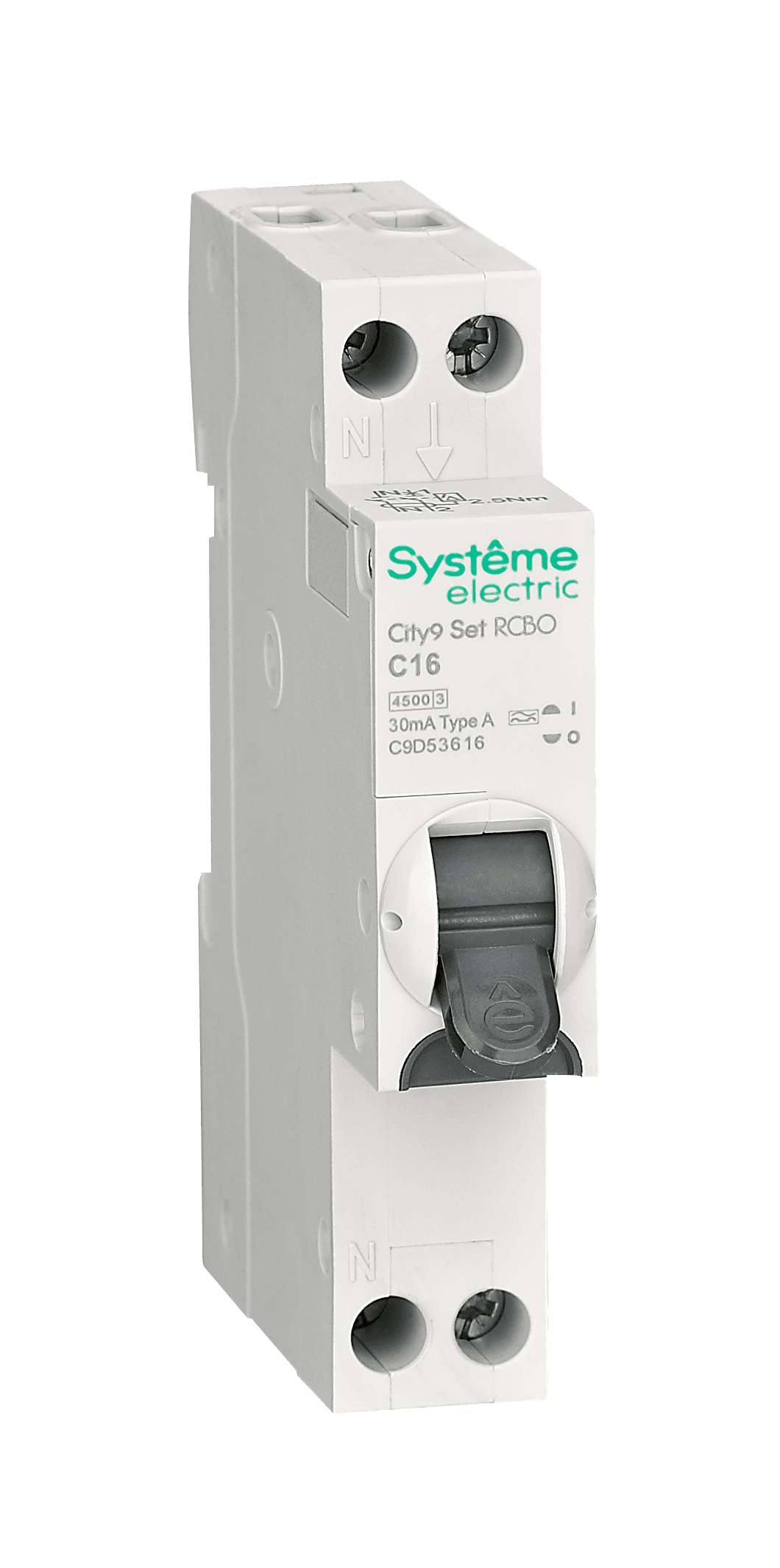 Systeme Electric City9 АВДТ 1П+Н C16 4500A 30мА A 18мм