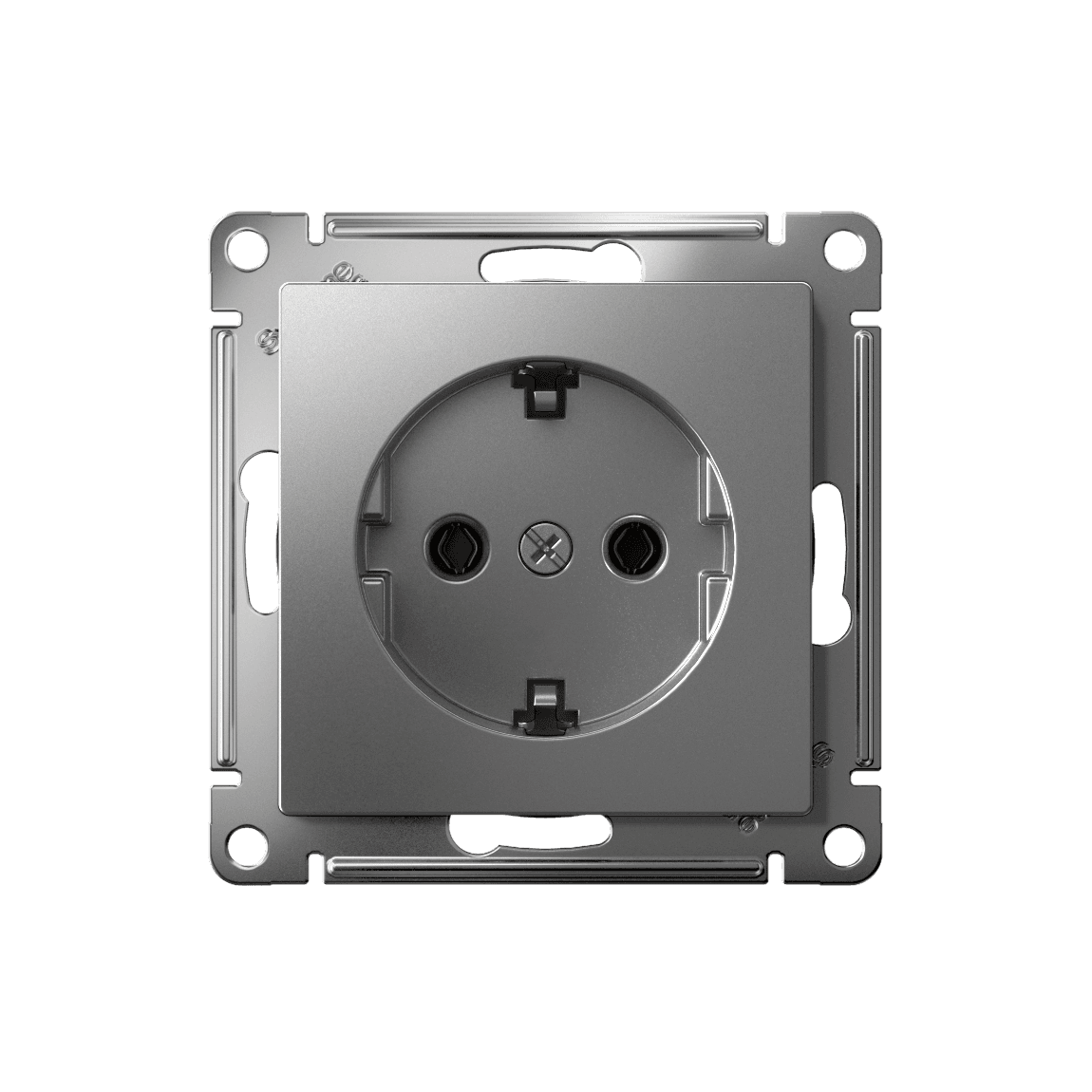 Systeme Electric AtlasDesign Сталь Розетка с заземлением, 16А, мех., быстрозажим. клем. — миниатюра 5