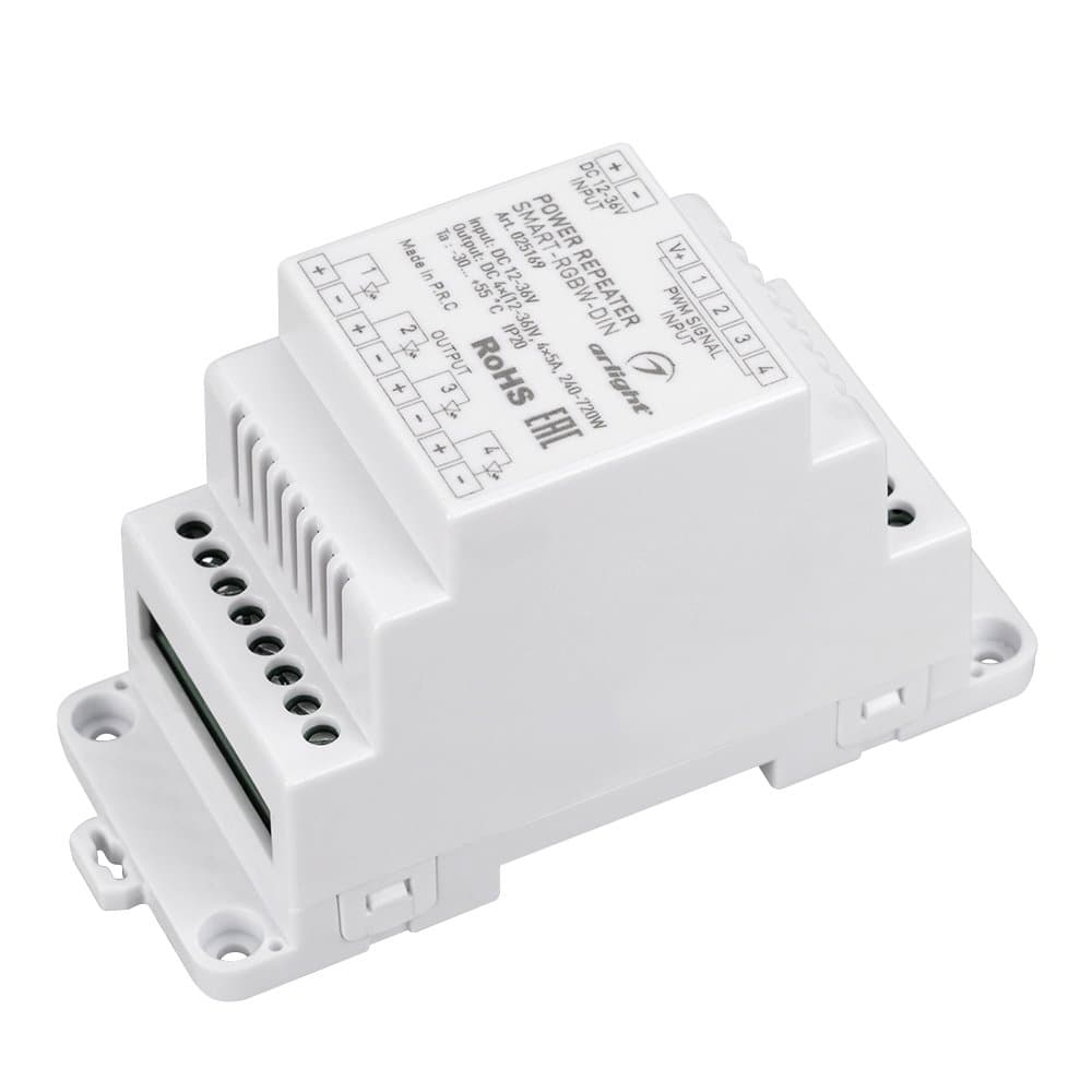 Arlight Усилитель SMART-RGBW-DIN (12-36V, 4x5A) (IP20 Пластик, 5 лет) 025169 — миниатюра 1