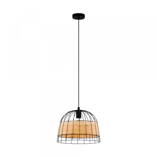 Eglo 43311 Подвес ANWICK, 1x40W(E27), 370, сталь, черный/ротанг, натуральный