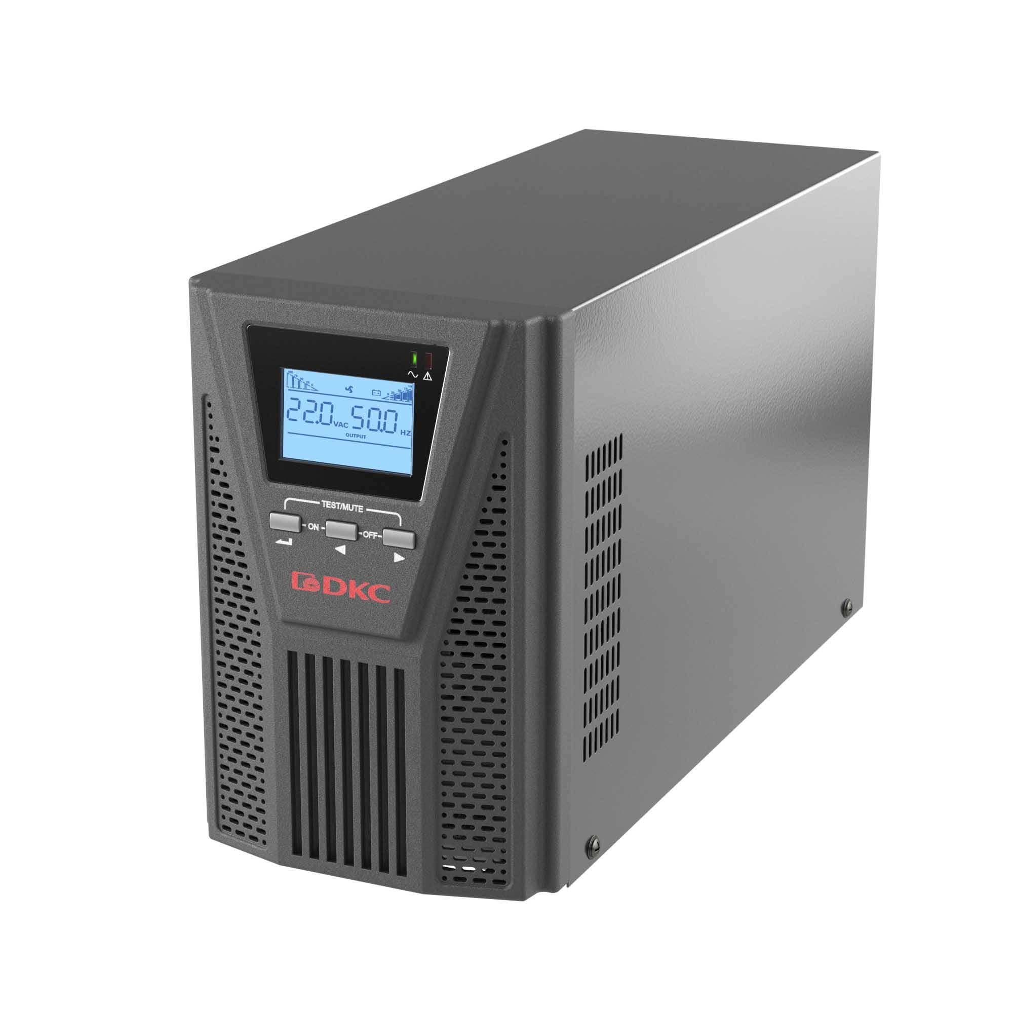 DKC Онлайн ИБП ДКС серии Small Tower, 1000 ВА/900 Вт, 1/1, 2xSchuko, EPO, USB, RS-232, RJ45, 3x7Ач