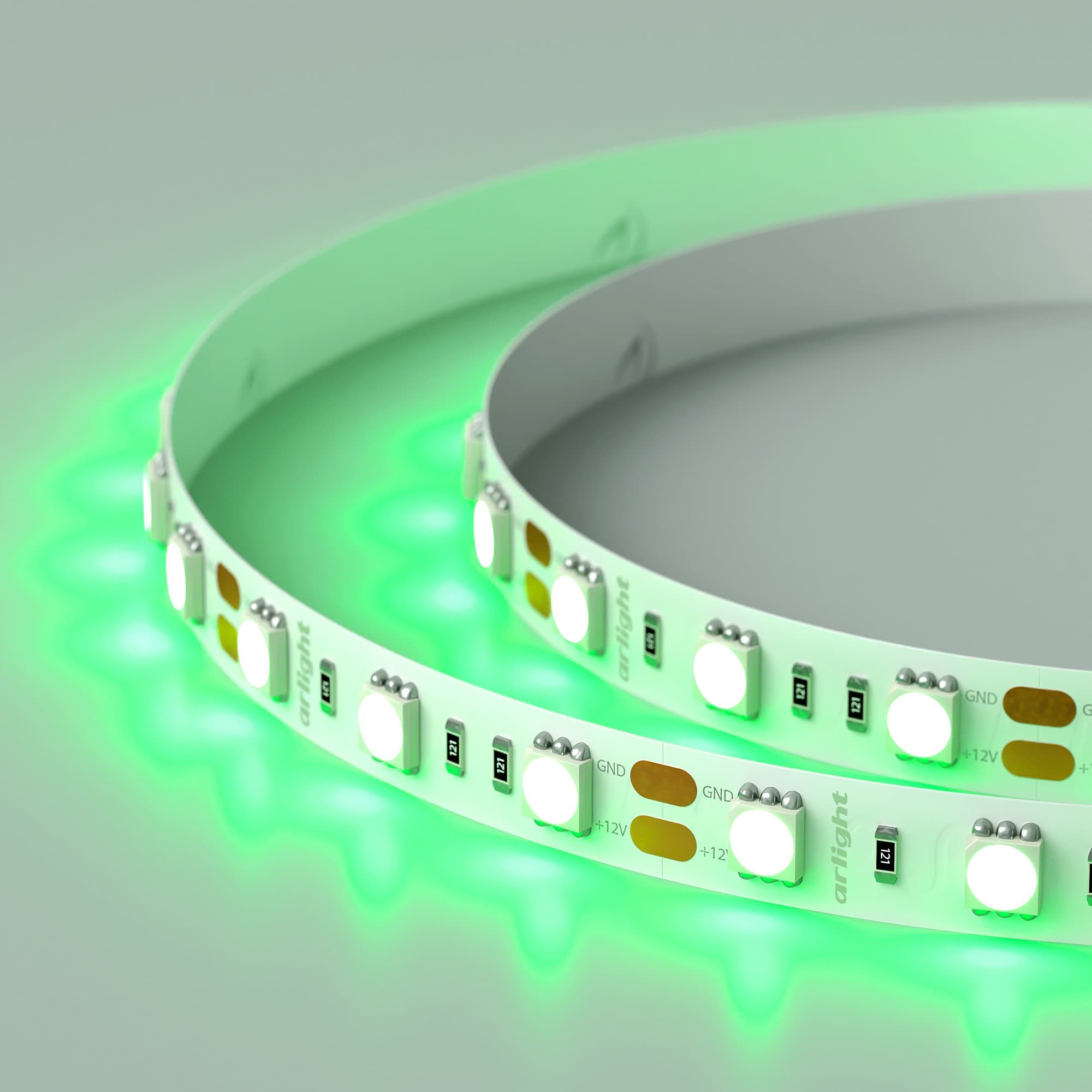 Arlight Светодиодная лента RT 2-5000 12V Green 2x (5060, 300 LED, LUX) (14.4 Вт/м, IP20) 012337 — миниатюра 7