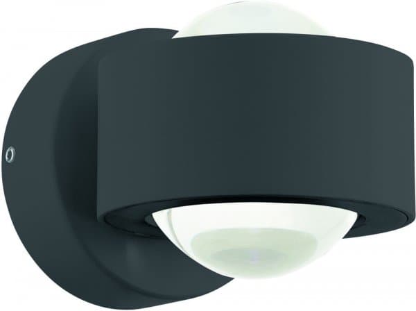 Eglo Бра LED ONO 2, 2х2,5W(LED), L90, H180, алюминий, антрацит/пластик, прозрачный 96049