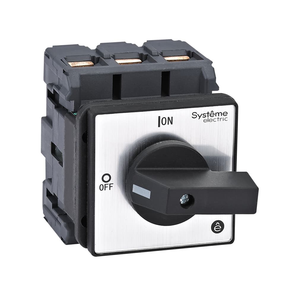Systeme Electric Выключатель-разъединитель 3P 100A IP20 с чёрной рукояткой на дверцу 4 винтами