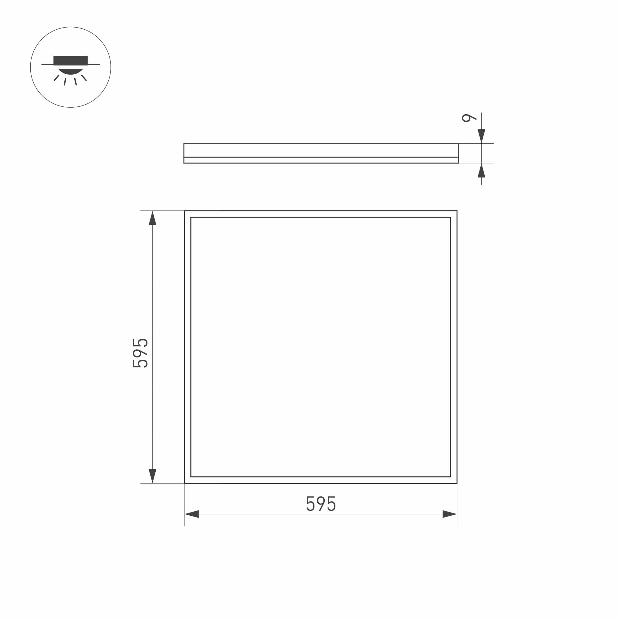 Arlight Светильник DL-INTENSO-S600x600-40W White6000 (WH, 120 deg, 230V) (IP20 Металл, 3 года) 032812 — миниатюра 4