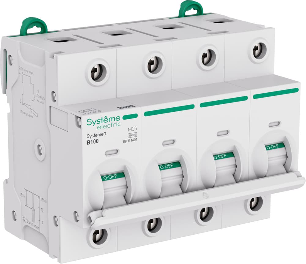 Systeme Electric Systeme9 Автоматический выключатель (АВ) 27мм B 100A 4P 10 kA 400В