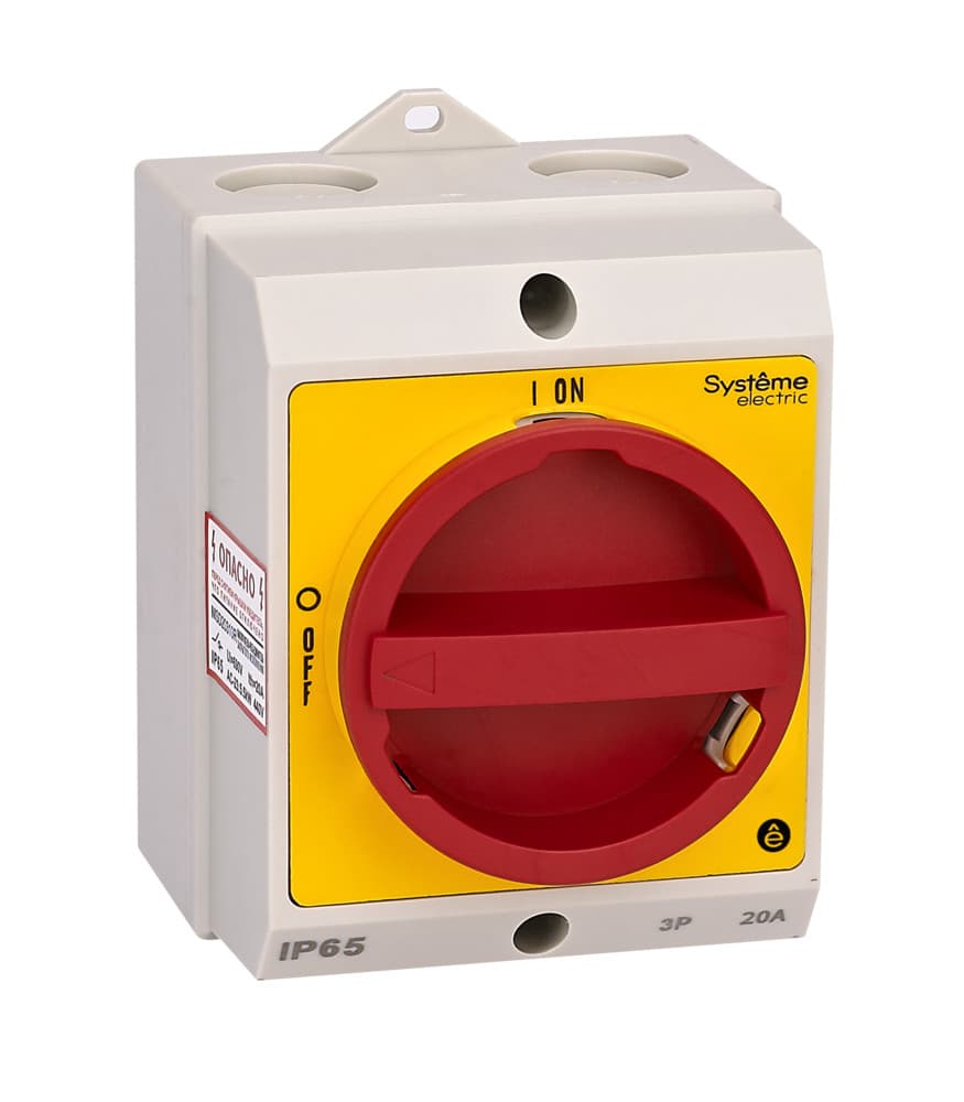 Systeme Electric Главный/аварийный Выключатель-разъединитель 4P 20A закрытого исполнения IP65 с замком