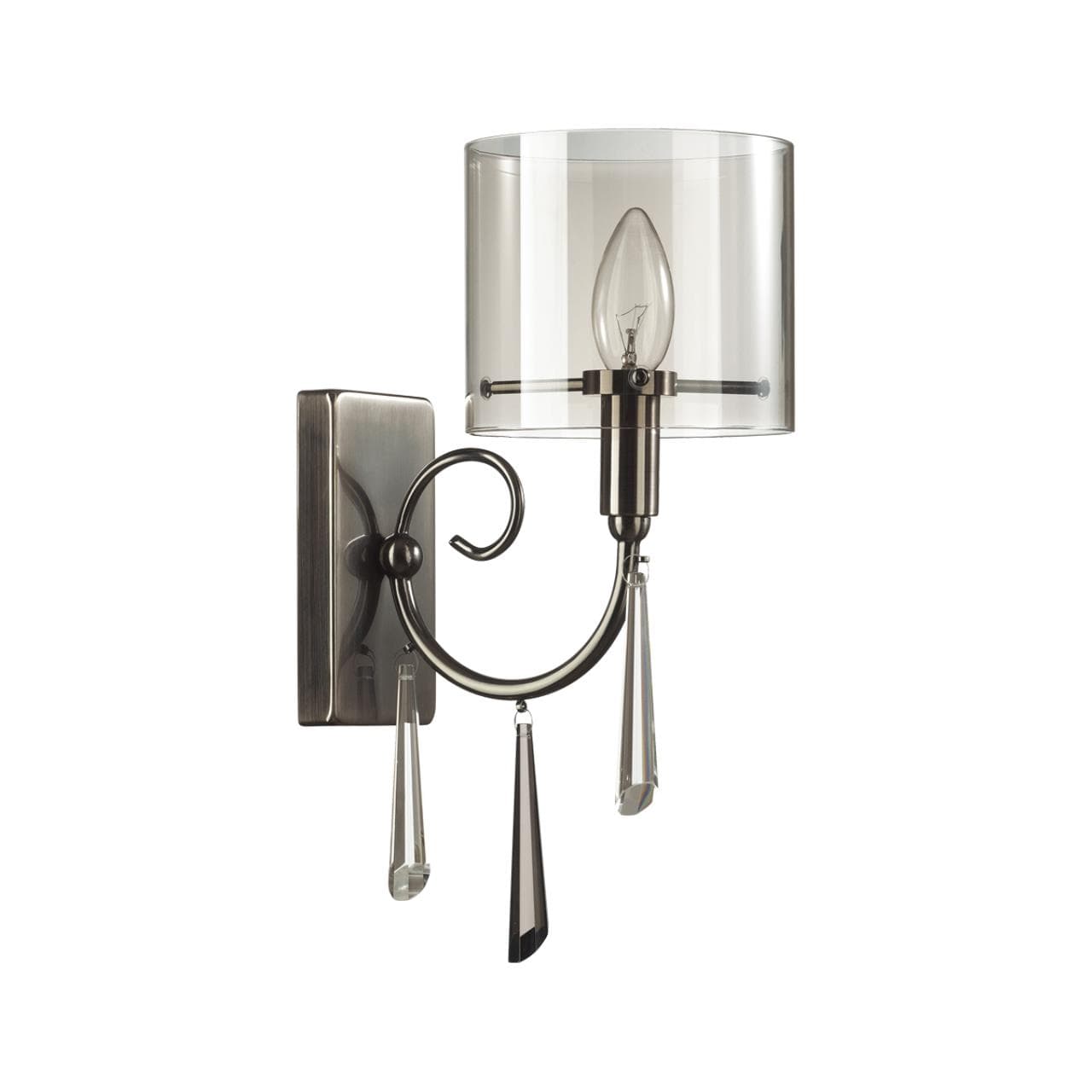 Odeon Light 4890/1W HALL ODL_EX23 43 черный хром/дымчатый/ металл/стекло Бра E14 1*40W NICOLE — миниатюра 1
