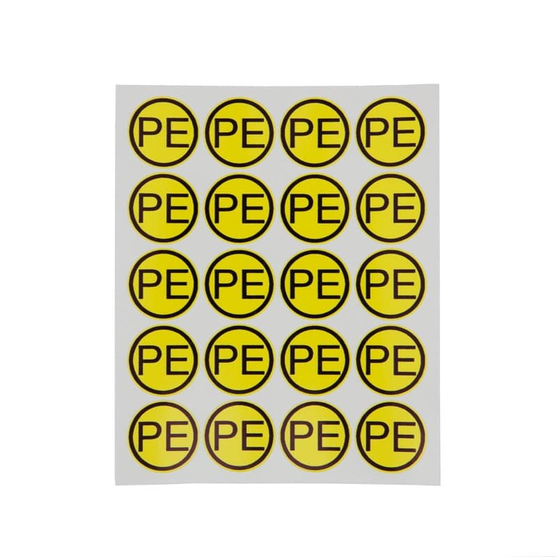 Наклейка знак электробезопасности «PE» d - 20 мм (20 шт на листе) Rexant 55-0004