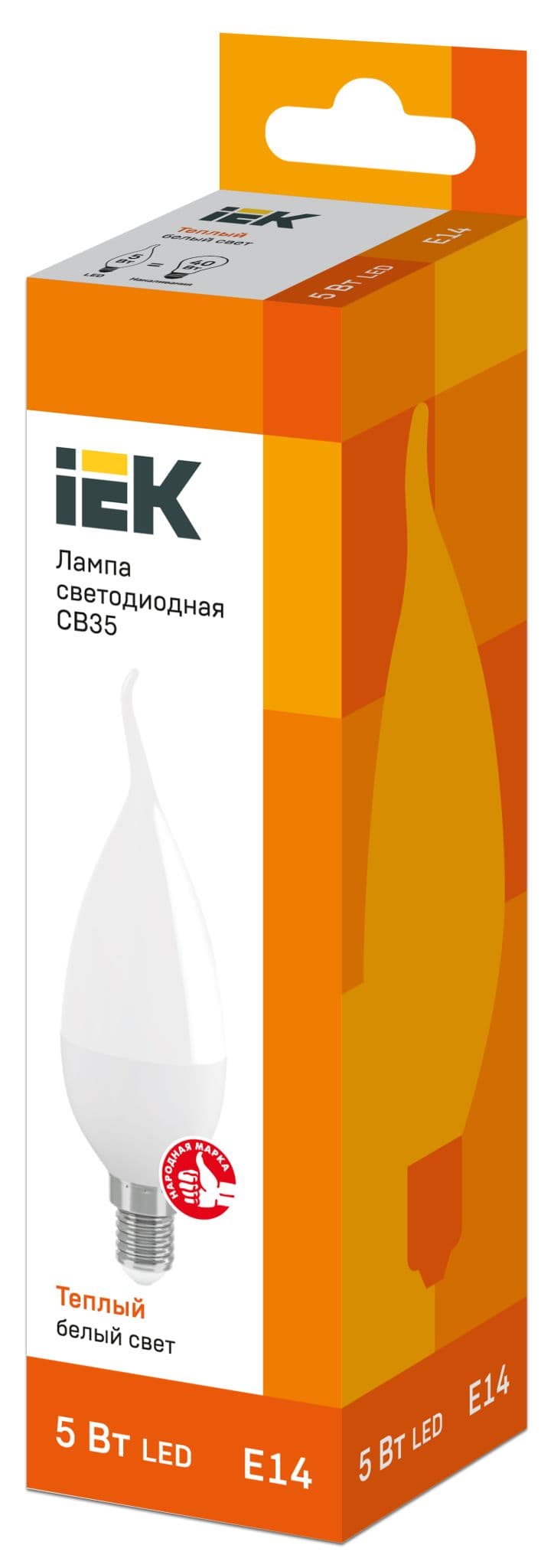 IEK Лампа светодиодная ECO CB35 свеча на ветру 5Вт 230В 3000К E14 — миниатюра 3