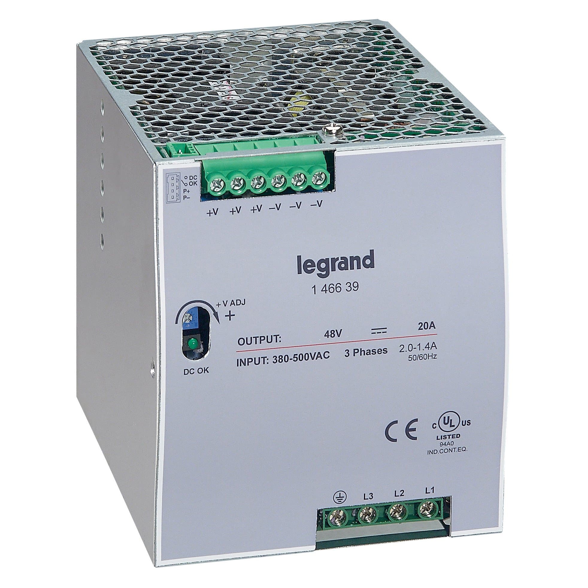 Legrand 3-фазный Импульсный источник питания 48В 960Вт 20A 146639 — миниатюра 1