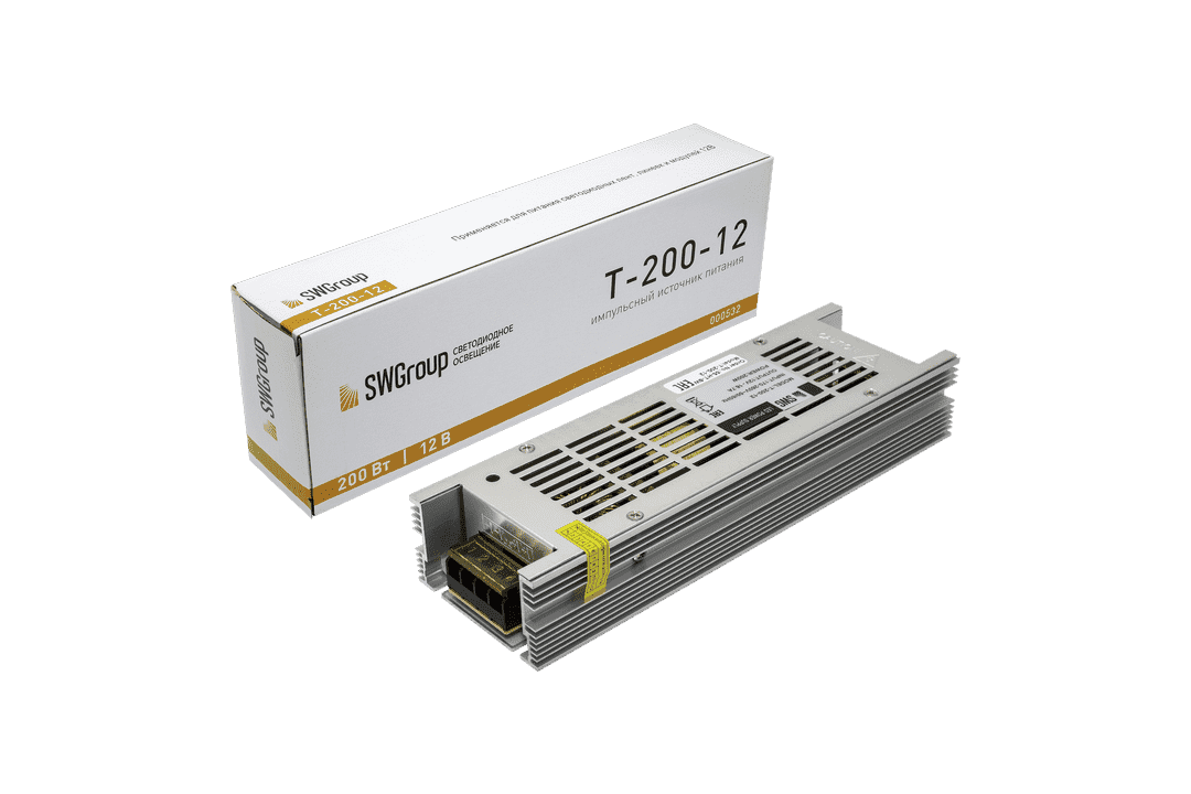 SWG Блок питания компактный (узкий), 200 W, 12V T-200-12