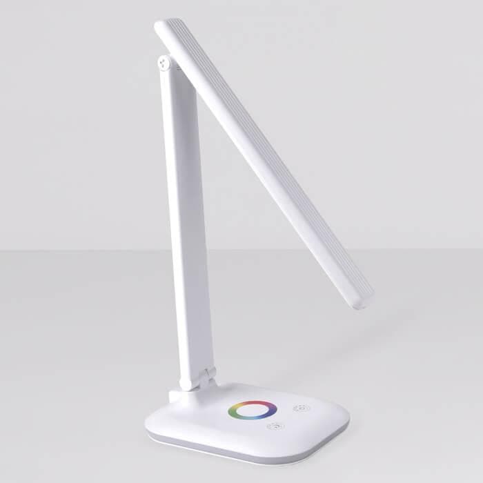 Ambrella Светодиодная настольная лампа с RGB подсветкой DE530 WH белый LED 3000-6400K+RGB 8W — миниатюра 2