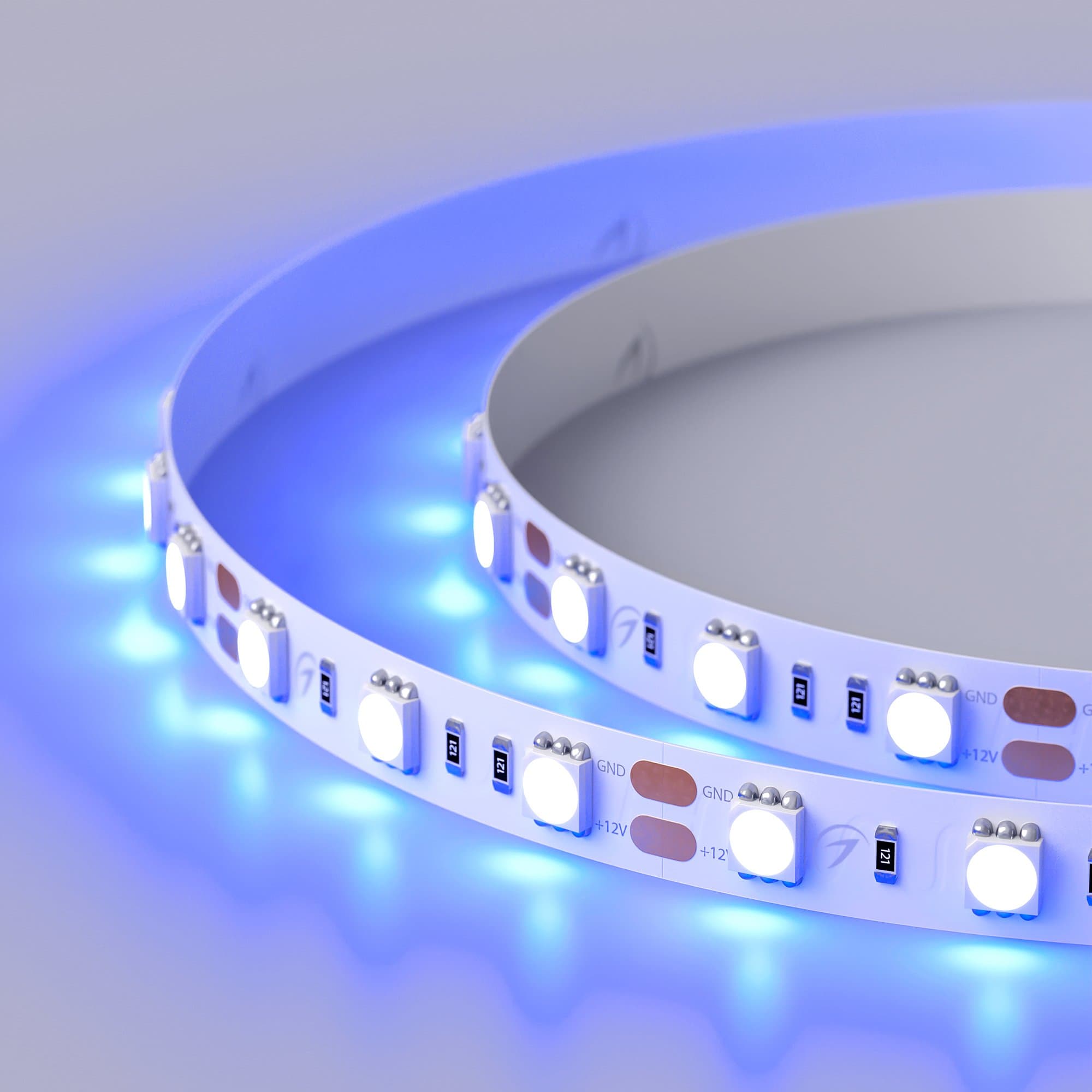 Arlight Светодиодная лента RT 2-5000 12V Blue 2x (5060, 300 LED, LUX) (14.4 Вт/м, IP20) 012336 — миниатюра 2